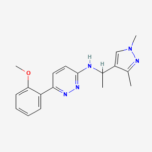 molecular formula C18H21N5O B5486863 N-[1-(1,3-dimethyl-1H-pyrazol-4-yl)ethyl]-6-(2-methoxyphenyl)pyridazin-3-amine 