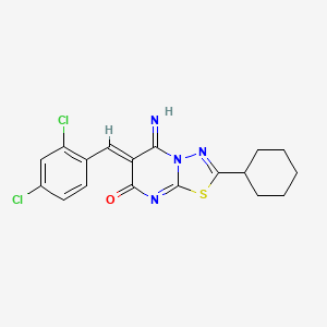 molecular formula C18H16Cl2N4OS B5486963 (6Z)-2-cyclohexyl-6-[(2,4-dichlorophenyl)methylidene]-5-imino-[1,3,4]thiadiazolo[3,2-a]pyrimidin-7-one 