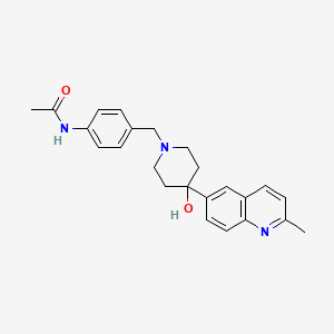 molecular formula C24H27N3O2 B5486990 N-(4-{[4-hydroxy-4-(2-methylquinolin-6-yl)piperidin-1-yl]methyl}phenyl)acetamide 