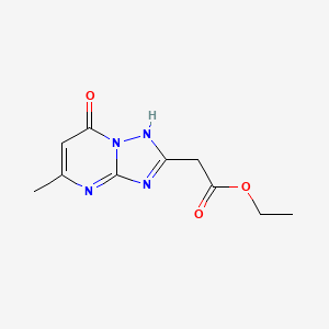 molecular formula C10H12N4O3 B5487035 ETHYL 2-(5-METHYL-7-OXO-4,7-DIHYDRO[1,2,4]TRIAZOLO[1,5-A]PYRIMIDIN-2-YL)ACETATE 