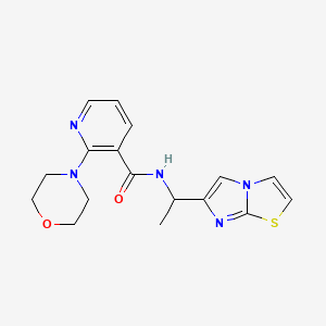 molecular formula C17H19N5O2S B5487102 N-(1-imidazo[2,1-b][1,3]thiazol-6-ylethyl)-2-morpholin-4-ylnicotinamide 