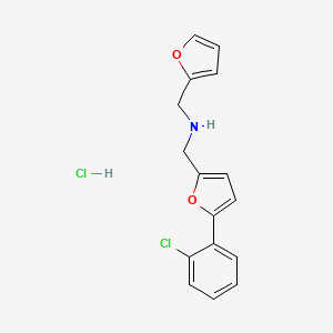 molecular formula C16H15Cl2NO2 B5487236 N-[[5-(2-chlorophenyl)furan-2-yl]methyl]-1-(furan-2-yl)methanamine;hydrochloride 