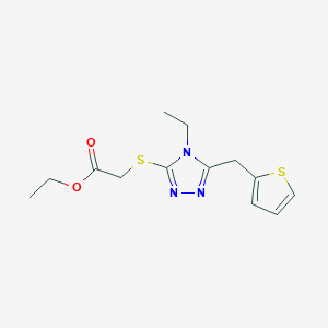 molecular formula C13H17N3O2S2 B5487293 ETHYL 2-{[4-ETHYL-5-(2-THIENYLMETHYL)-4H-1,2,4-TRIAZOL-3-YL]SULFANYL}ACETATE 