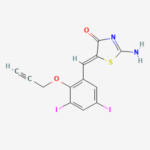 molecular formula C13H8I2N2O2S B5487463 (5Z)-5-[3,5-diiodo-2-(prop-2-yn-1-yloxy)benzylidene]-2-imino-1,3-thiazolidin-4-one 