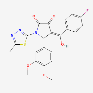 molecular formula C22H18FN3O5S B5487530 5-(3,4-dimethoxyphenyl)-4-(4-fluorobenzoyl)-3-hydroxy-1-(5-methyl-1,3,4-thiadiazol-2-yl)-2,5-dihydro-1H-pyrrol-2-one 
