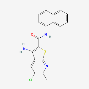 molecular formula C20H16ClN3OS B5487575 3-amino-5-chloro-4,6-dimethyl-N-(naphthalen-1-yl)thieno[2,3-b]pyridine-2-carboxamide 