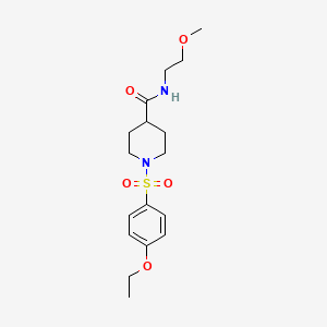 molecular formula C17H26N2O5S B5487619 1-(4-ETHOXYBENZENESULFONYL)-N-(2-METHOXYETHYL)PIPERIDINE-4-CARBOXAMIDE 