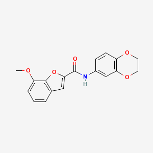 molecular formula C18H15NO5 B5487626 N-(2,3-dihydro-1,4-benzodioxin-6-yl)-7-methoxy-1-benzofuran-2-carboxamide 