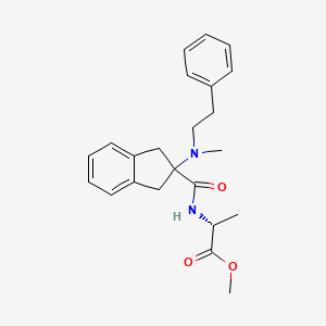 molecular formula C23H28N2O3 B5487671 methyl N-({2-[methyl(2-phenylethyl)amino]-2,3-dihydro-1H-inden-2-yl}carbonyl)-D-alaninate 