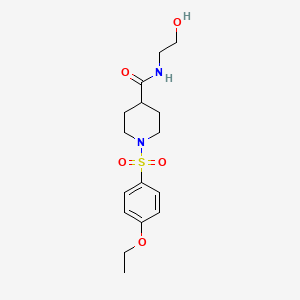 molecular formula C16H24N2O5S B5487678 1-(4-ETHOXYBENZENESULFONYL)-N-(2-HYDROXYETHYL)PIPERIDINE-4-CARBOXAMIDE 