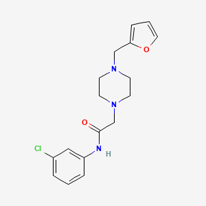 molecular formula C17H20ClN3O2 B5487713 N-(3-chlorophenyl)-2-[4-(furan-2-ylmethyl)piperazin-1-yl]acetamide 