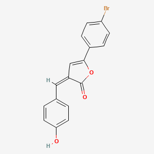 molecular formula C17H11BrO3 B5487729 (3Z)-5-(4-bromophenyl)-3-[(4-hydroxyphenyl)methylidene]furan-2-one 
