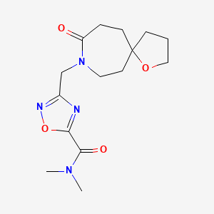 molecular formula C15H22N4O4 B5487811 N,N-dimethyl-3-[(9-oxo-1-oxa-8-azaspiro[4.6]undec-8-yl)methyl]-1,2,4-oxadiazole-5-carboxamide 