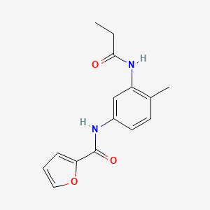 molecular formula C15H16N2O3 B5487845 N-[4-methyl-3-(propanoylamino)phenyl]furan-2-carboxamide 