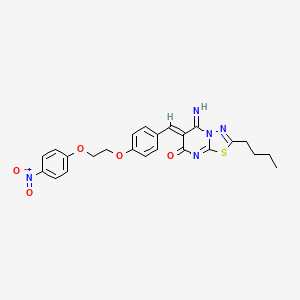 molecular formula C24H23N5O5S B5487903 (6Z)-2-butyl-5-imino-6-[[4-[2-(4-nitrophenoxy)ethoxy]phenyl]methylidene]-[1,3,4]thiadiazolo[3,2-a]pyrimidin-7-one 