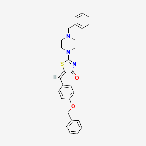 molecular formula C28H27N3O2S B5487934 (5E)-5-[4-(benzyloxy)benzylidene]-2-(4-benzylpiperazin-1-yl)-1,3-thiazol-4(5H)-one 