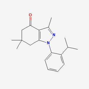molecular formula C19H24N2O B5487940 3,6,6-TRIMETHYL-1-[2-(PROPAN-2-YL)PHENYL]-4,5,6,7-TETRAHYDRO-1H-INDAZOL-4-ONE 