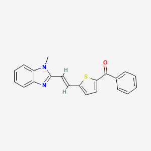 molecular formula C21H16N2OS B5488073 [5-[(E)-2-(1-methylbenzimidazol-2-yl)ethenyl]thiophen-2-yl]-phenylmethanone 