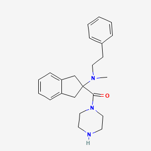molecular formula C23H29N3O B5488118 N-methyl-N-(2-phenylethyl)-2-(1-piperazinylcarbonyl)-2-indanamine 