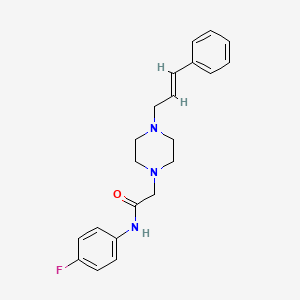 molecular formula C21H24FN3O B5488135 N-(4-fluorophenyl)-2-{4-[(2E)-3-phenylprop-2-en-1-yl]piperazin-1-yl}acetamide 