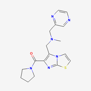 molecular formula C17H20N6OS B5488231 N-methyl-1-pyrazin-2-yl-N-{[6-(pyrrolidin-1-ylcarbonyl)imidazo[2,1-b][1,3]thiazol-5-yl]methyl}methanamine 