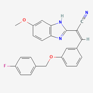 molecular formula C24H18FN3O2 B5488241 (Z)-3-[3-[(4-fluorophenyl)methoxy]phenyl]-2-(6-methoxy-1H-benzimidazol-2-yl)prop-2-enenitrile 