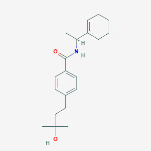 molecular formula C20H29NO2 B5488259 N-[1-(1-cyclohexen-1-yl)ethyl]-4-(3-hydroxy-3-methylbutyl)benzamide 