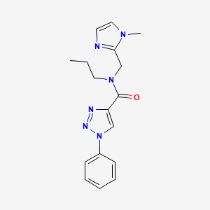 molecular formula C17H20N6O B5488266 N-[(1-methyl-1H-imidazol-2-yl)methyl]-1-phenyl-N-propyl-1H-1,2,3-triazole-4-carboxamide 