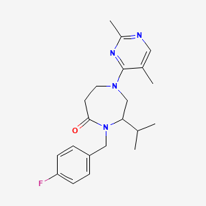 molecular formula C21H27FN4O B5488285 1-(2,5-dimethylpyrimidin-4-yl)-4-(4-fluorobenzyl)-3-isopropyl-1,4-diazepan-5-one 
