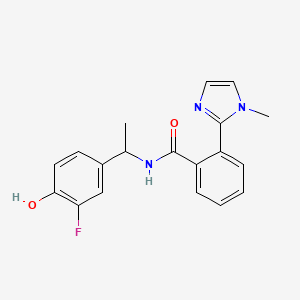 molecular formula C19H18FN3O2 B5488308 N-[1-(3-fluoro-4-hydroxyphenyl)ethyl]-2-(1-methyl-1H-imidazol-2-yl)benzamide 