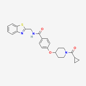 molecular formula C24H25N3O3S B5488329 N-(1,3-benzothiazol-2-ylmethyl)-4-[1-(cyclopropanecarbonyl)piperidin-4-yl]oxybenzamide 