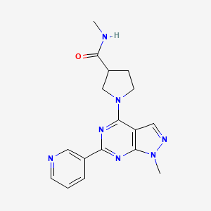 molecular formula C17H19N7O B5488361 N-methyl-1-[1-methyl-6-(3-pyridinyl)-1H-pyrazolo[3,4-d]pyrimidin-4-yl]-3-pyrrolidinecarboxamide 