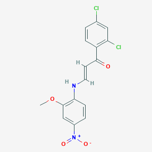 molecular formula C16H12Cl2N2O4 B5488386 (2E)-1-(2,4-dichlorophenyl)-3-[(2-methoxy-4-nitrophenyl)amino]prop-2-en-1-one 