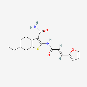 molecular formula C18H20N2O3S B5488491 6-ethyl-2-{[(2E)-3-(furan-2-yl)prop-2-enoyl]amino}-4,5,6,7-tetrahydro-1-benzothiophene-3-carboxamide 