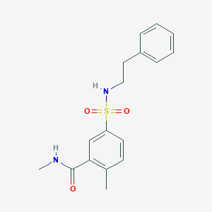 molecular formula C17H20N2O3S B5488506 N,2-dimethyl-5-(2-phenylethylsulfamoyl)benzamide 