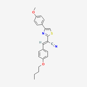 molecular formula C23H22N2O2S B5488533 (E)-3-(4-butoxyphenyl)-2-[4-(4-methoxyphenyl)-1,3-thiazol-2-yl]prop-2-enenitrile 