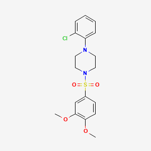 molecular formula C18H21ClN2O4S B5488670 1-(2-CHLOROPHENYL)-4-(3,4-DIMETHOXYBENZENESULFONYL)PIPERAZINE 