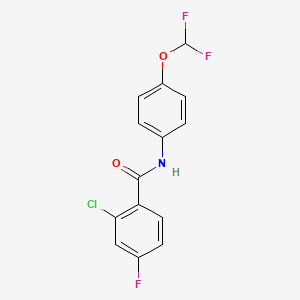 molecular formula C14H9ClF3NO2 B5488722 2-chloro-N-[4-(difluoromethoxy)phenyl]-4-fluorobenzamide 