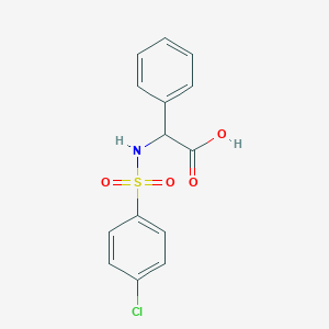 molecular formula C14H12ClNO4S B054888 2-{[(4-Chlorophenyl)sulfonyl]amino}-2-phenylacetic acid CAS No. 117309-47-4