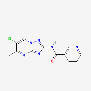molecular formula C13H11ClN6O B5488840 N-(6-chloro-5,7-dimethyl-[1,2,4]triazolo[1,5-a]pyrimidin-2-yl)pyridine-3-carboxamide 