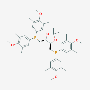 molecular formula C43H56O6P2 B054890 [(4R,5R)-5-[bis(4-methoxy-3,5-dimethylphenyl)phosphanylmethyl]-2,2-dimethyl-1,3-dioxolan-4-yl]methyl-bis(4-methoxy-3,5-dimethylphenyl)phosphane CAS No. 122977-44-0