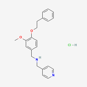molecular formula C22H25ClN2O2 B5489053 N-[[3-methoxy-4-(2-phenylethoxy)phenyl]methyl]-1-pyridin-4-ylmethanamine;hydrochloride 