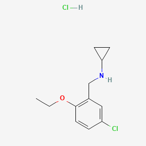 molecular formula C12H17Cl2NO B5489231 N-[(5-chloro-2-ethoxyphenyl)methyl]cyclopropanamine;hydrochloride 