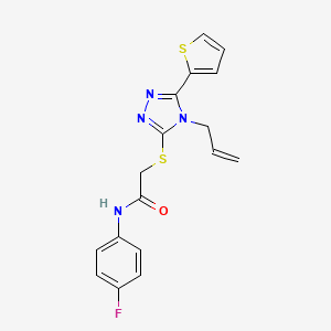 molecular formula C17H15FN4OS2 B5489278 N-(4-fluorophenyl)-2-{[4-(prop-2-en-1-yl)-5-(thiophen-2-yl)-4H-1,2,4-triazol-3-yl]sulfanyl}acetamide 