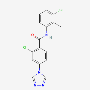molecular formula C16H12Cl2N4O B5489334 2-chloro-N-(3-chloro-2-methylphenyl)-4-(1,2,4-triazol-4-yl)benzamide 