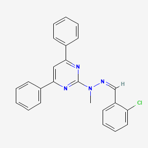 molecular formula C24H19ClN4 B5489401 N-[(Z)-(2-chlorophenyl)methylideneamino]-N-methyl-4,6-diphenylpyrimidin-2-amine 