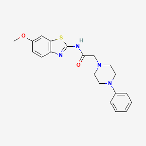 molecular formula C20H22N4O2S B5489575 N-(6-methoxy-1,3-benzothiazol-2-yl)-2-(4-phenylpiperazin-1-yl)acetamide 