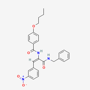 molecular formula C27H27N3O5 B5489762 N-[(E)-3-(benzylamino)-1-(3-nitrophenyl)-3-oxoprop-1-en-2-yl]-4-butoxybenzamide 