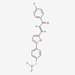 molecular formula C20H13F3O2S B5489893 (2E)-3-(5-{4-[(difluoromethyl)sulfanyl]phenyl}furan-2-yl)-1-(4-fluorophenyl)prop-2-en-1-one 
