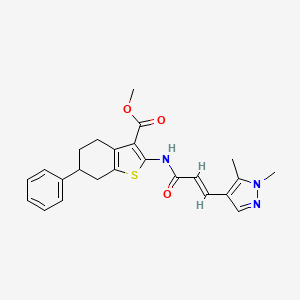 molecular formula C24H25N3O3S B5490101 METHYL 2-{[(E)-3-(1,5-DIMETHYL-1H-PYRAZOL-4-YL)-2-PROPENOYL]AMINO}-6-PHENYL-4,5,6,7-TETRAHYDRO-1-BENZOTHIOPHENE-3-CARBOXYLATE 